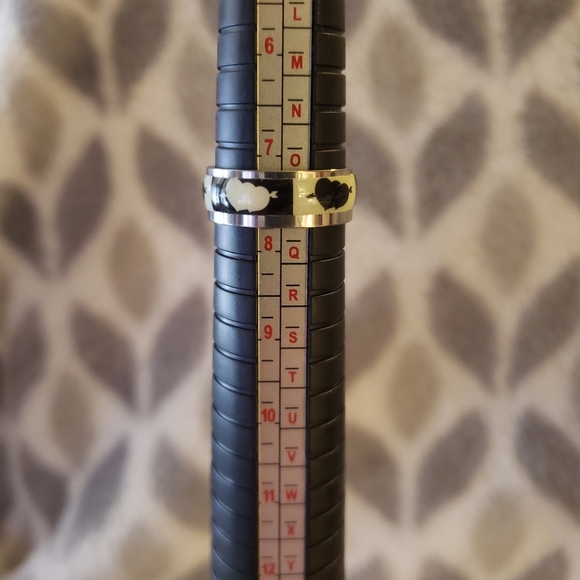 Jewelry - NEW‎ Unisex Stainless Steel Glow In The Dark Double Hearts Ring Size 7.5